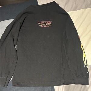 Vans Black Long Sleeve with Flame Accents